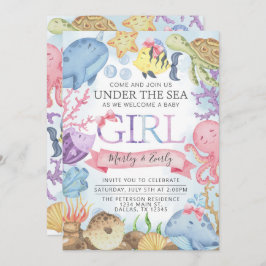 Ozean Under the Sea Girl Shower Einladung