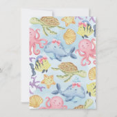 Ozean Under the Sea Girl Shower Einladung (Rückseite)