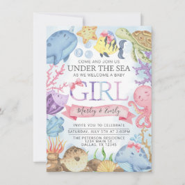 Ozean Under the Sea Girl Shower Einladung