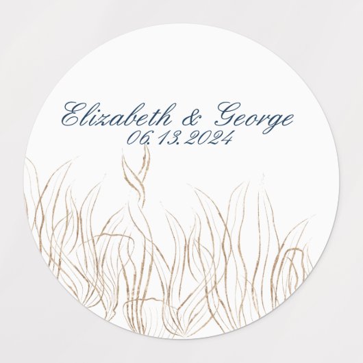 Ozean unter dem Meer Elegante Hochzeit Etiketten (Design 2)
