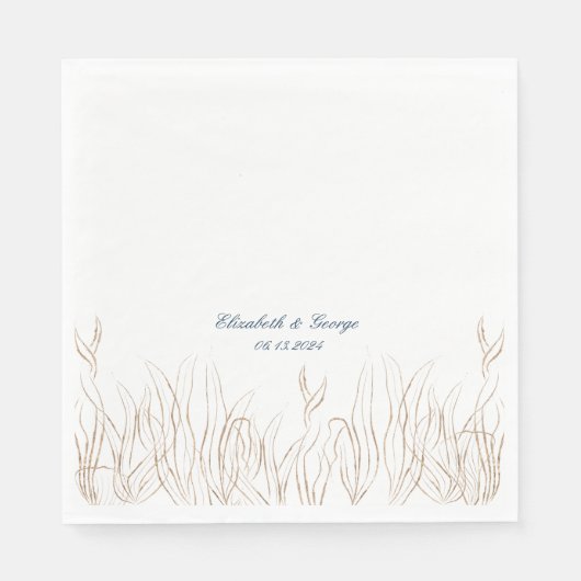 Ozean unter dem Meer Elegante Hochzeit Serviette (Vorderseite)