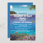 Ozean Unterhalb der Party Einladung am Meeresstran (Vorne/Hinten)