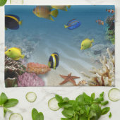 Ozean-Unterwasserkorallenriff-tropische Fische Handtuch (Gefaltet)