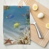 Ozean-Unterwasserkorallenriff-tropische Fische Handtuch (Viertel Falte)