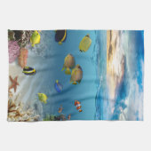 Ozean-Unterwasserkorallenriff-tropische Fische Handtuch (Horizontal)