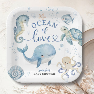 Ozean-Wal-Baby-Party Junge Blau Pappteller