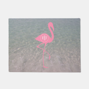 Ozean-Wasser-Monogramm-Rosa-Flamingo-Fußmatte Fußmatte