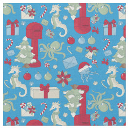 ozean weihnachts octopus briefkasten weihnachtsman stoff