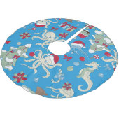 ozean weihnachtsbaum seepferdchen weihnachtsmann k polyester weihnachtsbaumdecke (Schrägansicht)