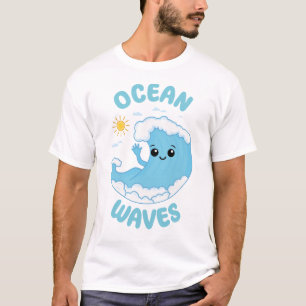 Ozean Welle Lustig Cute Kawaii Pun Sommer T-Shirt