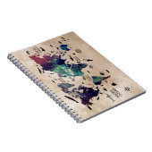 Ozean-Weltkarte Notizblock (Rechte Seite)