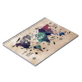 Ozean-Weltkarte Notizblock (Linke Seite)