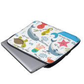 Ozean Wonders Sea Life Ocean Creatures Muster Laptopschutzhülle (Vorne Knopf)