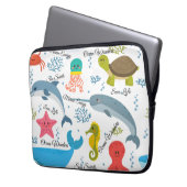 Ozean Wonders Sea Life Ocean Creatures Muster Laptopschutzhülle (Vorderseite Links)