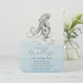 Ozeanalter Zahl Geburtstag Einladung (Stehend Vorderseite)