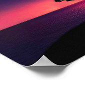 Ozeanbaum Lila Sonnenuntergang Poster (Ecke)