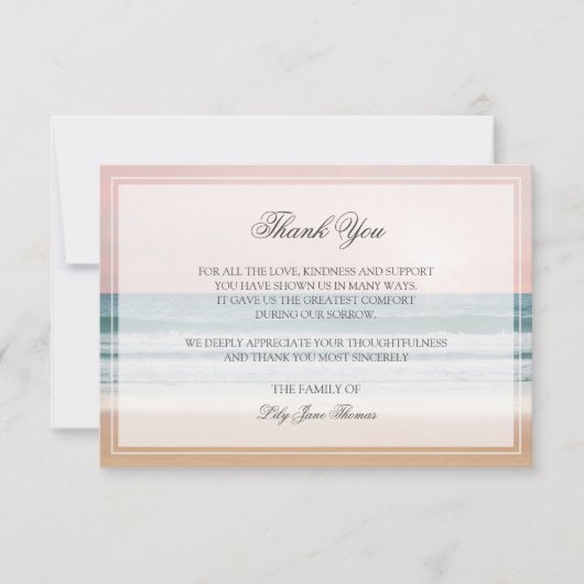 Ozeanbeerdigung Danke Karte | Memorial Card (Vorderseite)