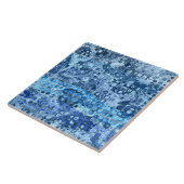 Ozeanblau abstraktes Wassermuster Fliese (Seite)