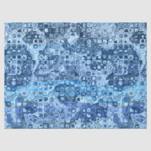 Ozeanblau abstraktes Wassermuster Seidenpapier