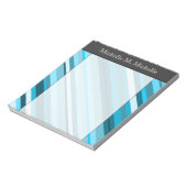 Ozeanblau/Aquamarin/Aqua-Streifen; Individuelle Na Notizblock (Rotiert)