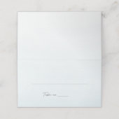 Ozeanblau-Aquarell-Hochzeit in Urlaubsort Platzkarte (Außenseite Aufgefaltet)