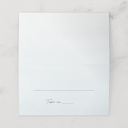 Ozeanblau-Aquarell-Hochzeit in Urlaubsort Platzkarte (Außenseite Aufgefaltet)