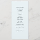 Ozeanblau-Aquarell-Hochzeit in Urlaubsort Programm (Rückseite)