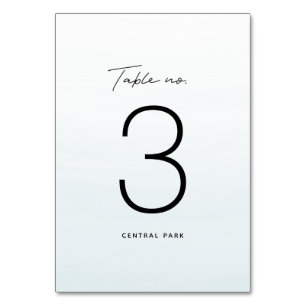 Ozeanblau-Aquarell-Hochzeit in Urlaubsort Tischnummer