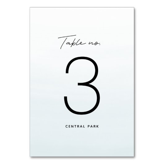 Ozeanblau-Aquarell-Hochzeit in Urlaubsort Tischnummer (Vorderseite)