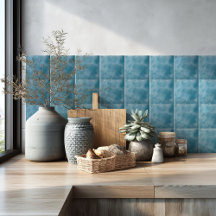 Ozeanblau Aquarell Moderne Küste Küche