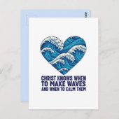 Ozeanblau Christus und die Wellen gestalten Postkarte (Vorne/Hinten)