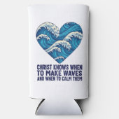 Ozeanblau Christus und die Wellen gestalten Selters Dosenkühler (Vorderseite)