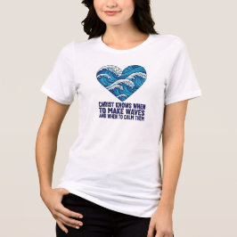 Ozeanblau Christus und die Wellen gestalten Tri-Blend Shirt