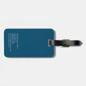 Ozeanblau elegant einzigartig modern gepäckanhänger (Rückseite horizontal)