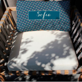 Ozeanblau geometrisches Muster Kissen