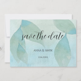 Ozeanblau grüne Wasserfarbe Transparente Original Einladung