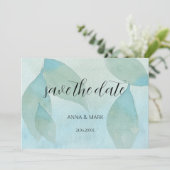 Ozeanblau grüne Wasserfarbe Transparente Original Einladung (Stehend Vorderseite)