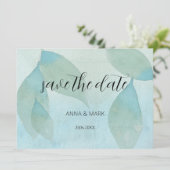 Ozeanblau grüne Wasserfarbe Transparente Original Einladung (Stehend Vorderseite)