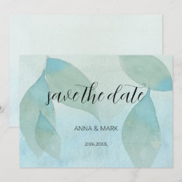 Ozeanblau grüne Wasserfarbe Transparente Original Einladung