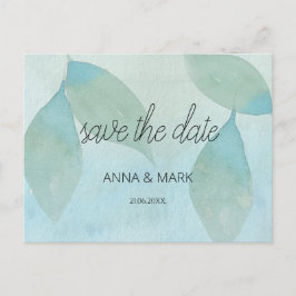 Ozeanblau grüne Wasserfarbe Transparente Original Feiertagspostkarte