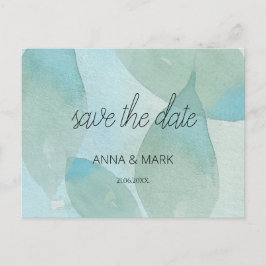 Ozeanblau grüne Wasserfarbe Transparente Original Feiertagspostkarte