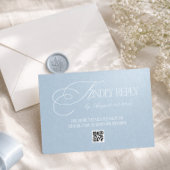 Ozeanblau-Luxus-Hochzeit QR CODE RSVP Karte