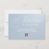 Ozeanblau-Luxus-Hochzeit QR CODE RSVP Karte (Vorderseite)