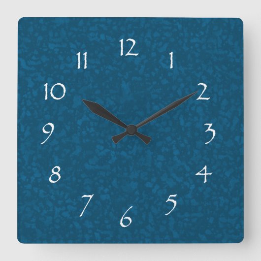 Ozeanblau-Motchelmuster Quadratische Wanduhr (Vorderseite)