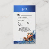 Ozeanblau-orangefarbener Strand mit tropischem Oct Hinweiskarte (Vorderseite)