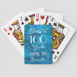 Ozeanblau Prost auf die 100-Jahres-Geburtstagsfeie Spielkarten