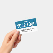 Ozeanblau-PVC-Abzeichen Horizontale Bezeichnung de Ausweis (Handheld)