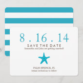 Ozeanblau-Sternenfische Hochzeit Sichern Sie das D Save The Date (Vorne/Hinten)