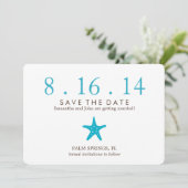 Ozeanblau-Sternenfische Hochzeit Sichern Sie das D Save The Date (Stehend Vorderseite)