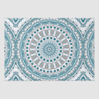 Ozeanblau- und weiße nautische Mandala-Design Seidenpapier